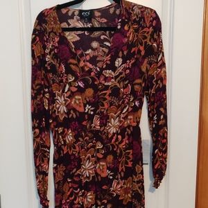 Floral Long Sleeve Maxi Dress - 70s Flower Power Inspo